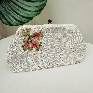 Vintage Saks Fifth Avenue Hand Beaded Clutch Made in Belgium!